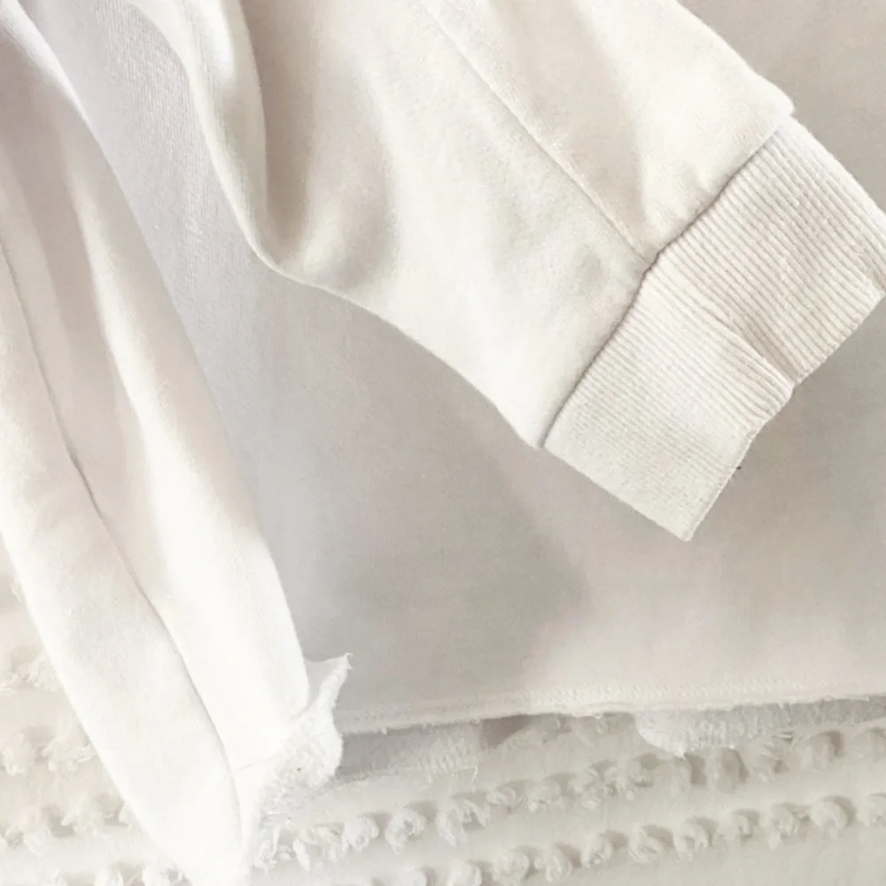 Cotton On white chill crop hoodie sweatshirt s